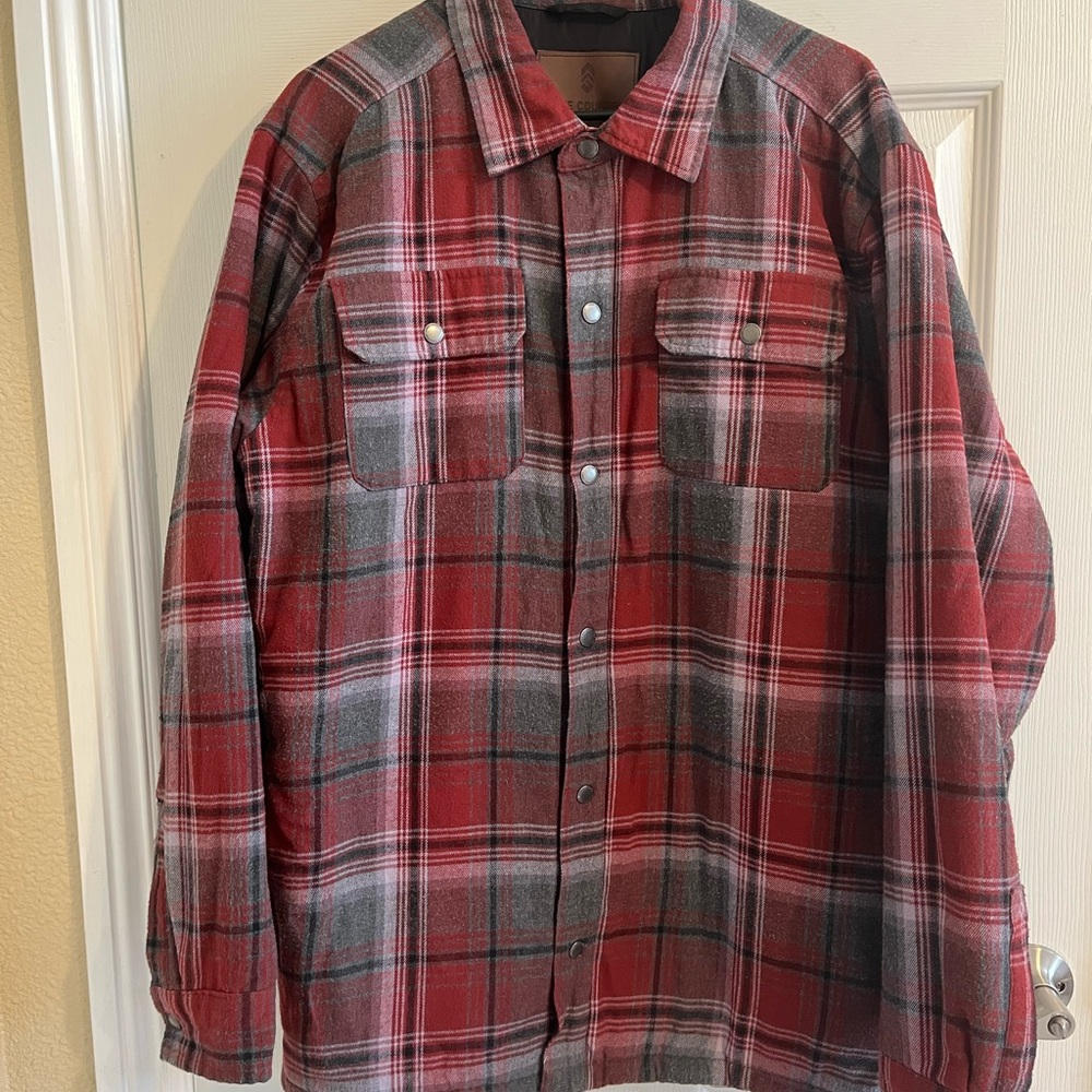 Free Country LT Big and Tall Flannel Plaid Snap Padded Jacket Sz LT
